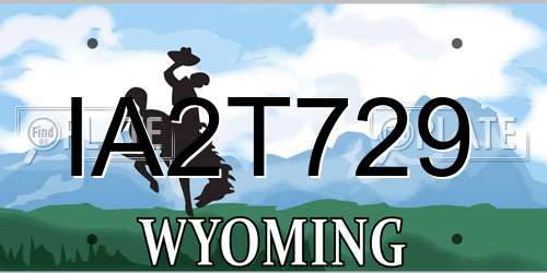 IA2T729 Wyoming License Plate