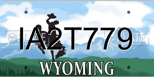 IA2T779 Wyoming License Plate