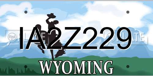 IA2Z229 Wyoming License Plate