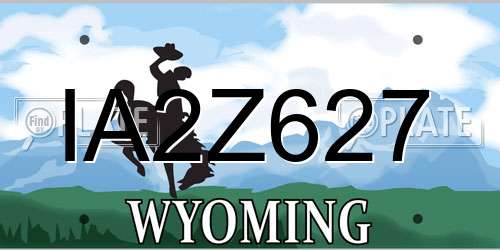 IA2Z627 Wyoming License Plate