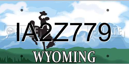 IA2Z779 Wyoming License Plate