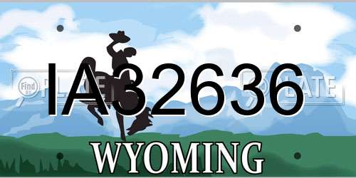IA32636 Wyoming License Plate