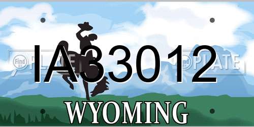 IA33012 Wyoming License Plate