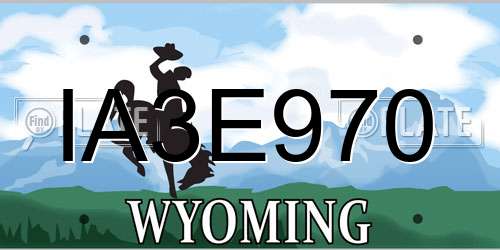 IA3E970 Wyoming License Plate