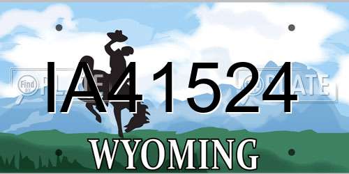 IA41524 Wyoming License Plate