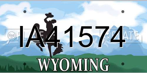 IA41574 Wyoming License Plate
