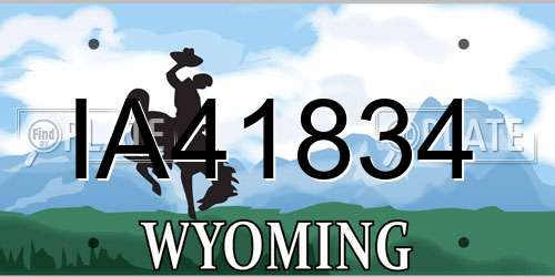 IA41834 Wyoming License Plate