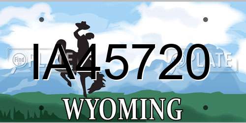 IA45720 Wyoming License Plate