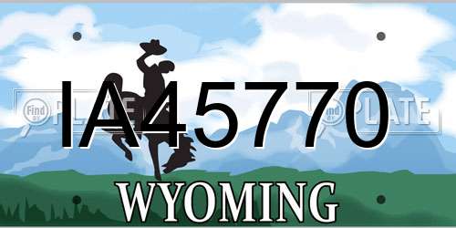 IA45770 Wyoming License Plate