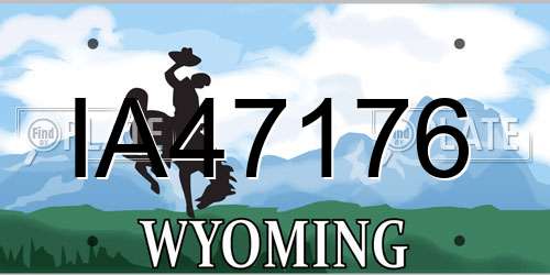 IA47176 Wyoming License Plate