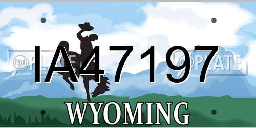 IA47197 Wyoming License Plate