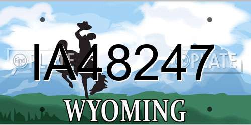 IA48247 Wyoming License Plate