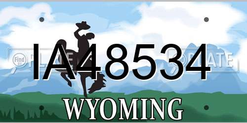 IA48534 Wyoming License Plate
