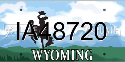 IA48720 Wyoming License Plate