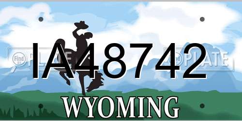 IA48742 Wyoming License Plate