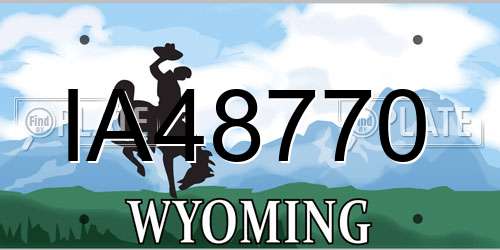 IA48770 Wyoming License Plate