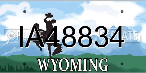 IA48834 Wyoming License Plate