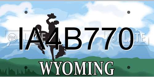 IA4B770 Wyoming License Plate