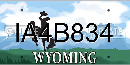 IA4B834 Wyoming License Plate