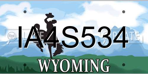 IA4S534 Wyoming License Plate