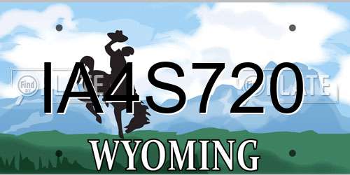 IA4S720 Wyoming License Plate