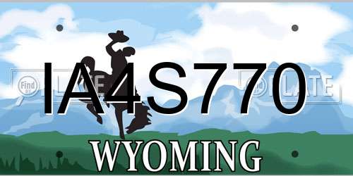 IA4S770 Wyoming License Plate