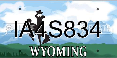 IA4S834 Wyoming License Plate