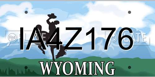 IA4Z176 Wyoming License Plate