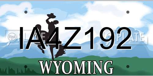 IA4Z192 Wyoming License Plate