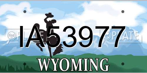 IA53977 Wyoming License Plate