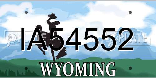 IA54552 Wyoming License Plate