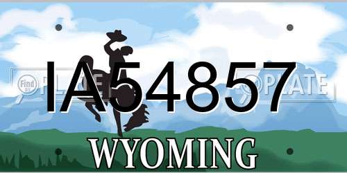 IA54857 Wyoming License Plate