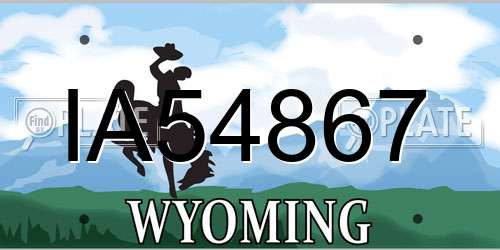 IA54867 Wyoming License Plate