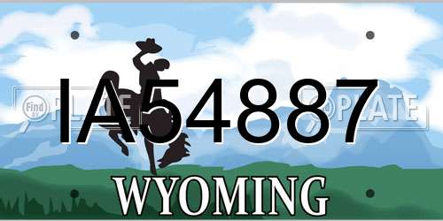 IA54887 Wyoming License Plate