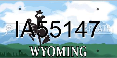 IA55147 Wyoming License Plate