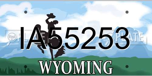 IA55253 Wyoming License Plate
