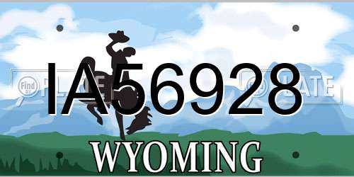 IA56928 Wyoming License Plate