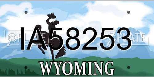 IA58253 Wyoming License Plate