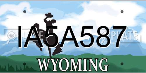 IA5A587 Wyoming License Plate