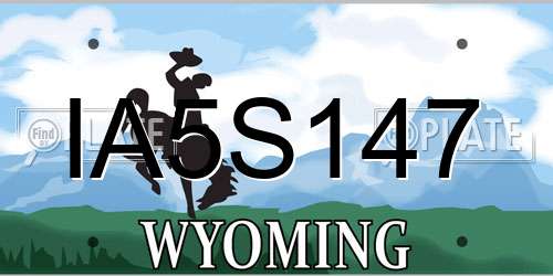 IA5S147 Wyoming License Plate