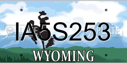IA5S253 Wyoming License Plate