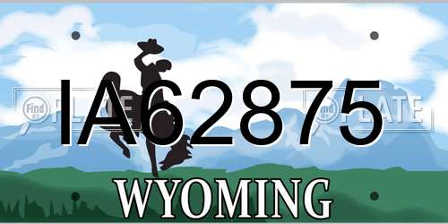IA62875 Wyoming License Plate