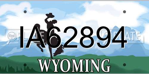 IA62894 Wyoming License Plate