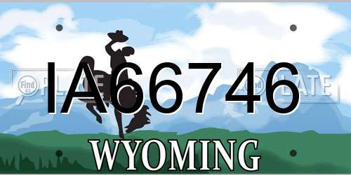 IA66746 Wyoming License Plate