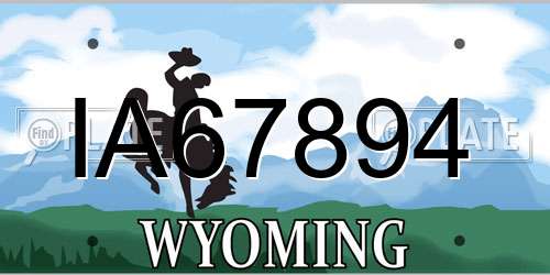 IA67894 Wyoming License Plate