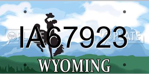 IA67923 Wyoming License Plate