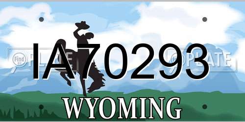 IA70293 Wyoming License Plate