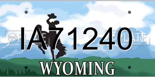 IA71240 Wyoming License Plate