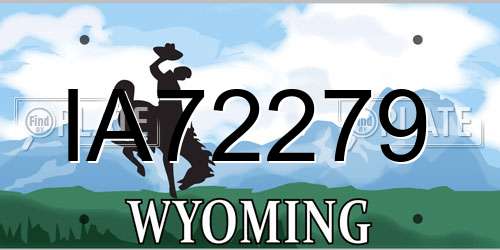 IA72279 Wyoming License Plate