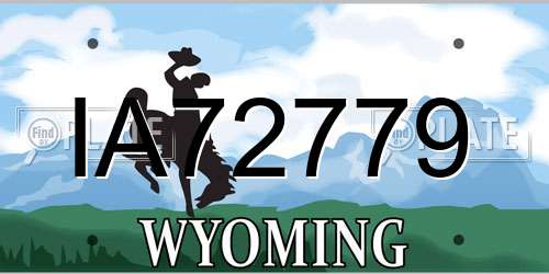 IA72779 Wyoming License Plate